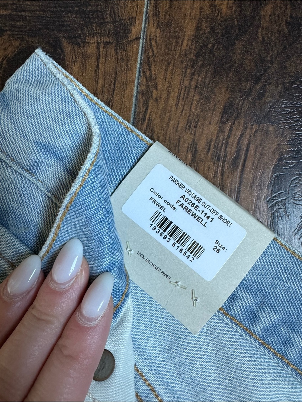 NWT AGOLDE Parker Light Blue High-Rise Denim Shorts - Picture 2 of 4